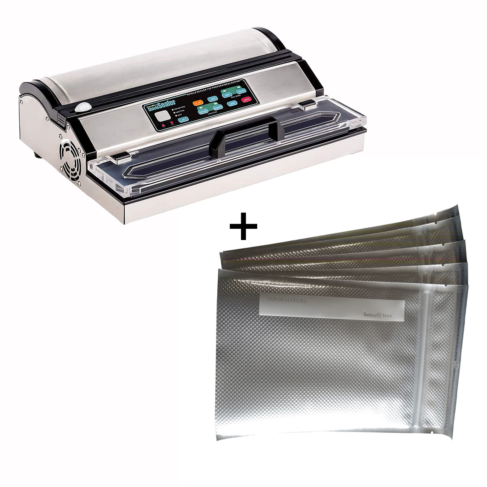 8″ × 12″ Black & Clear Vacuum Seal Bags Barrier (50 pack) SNS 3100