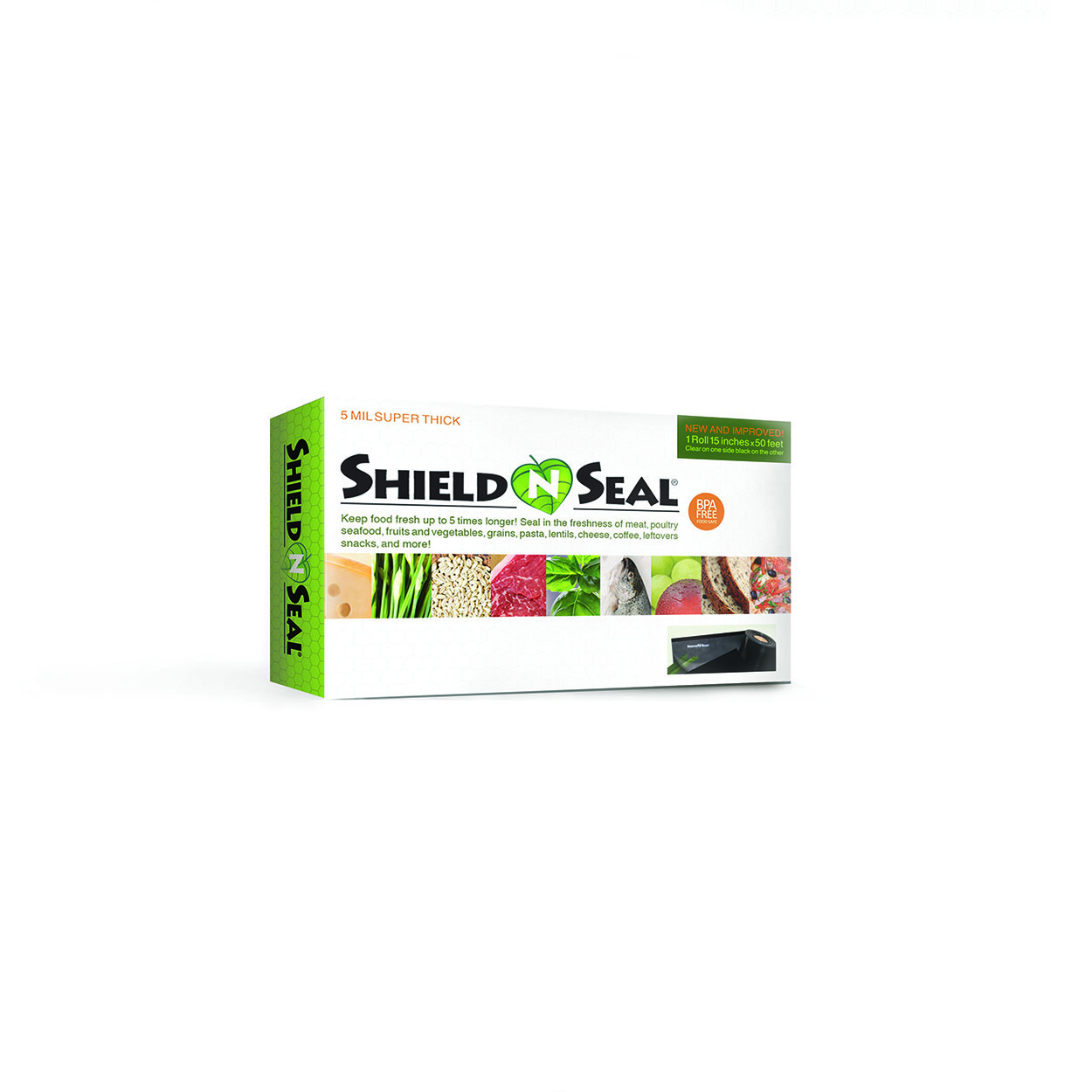 15″ × 50″ Black & Clear Vacuum Seal Rolls (1 pack) SNS 800